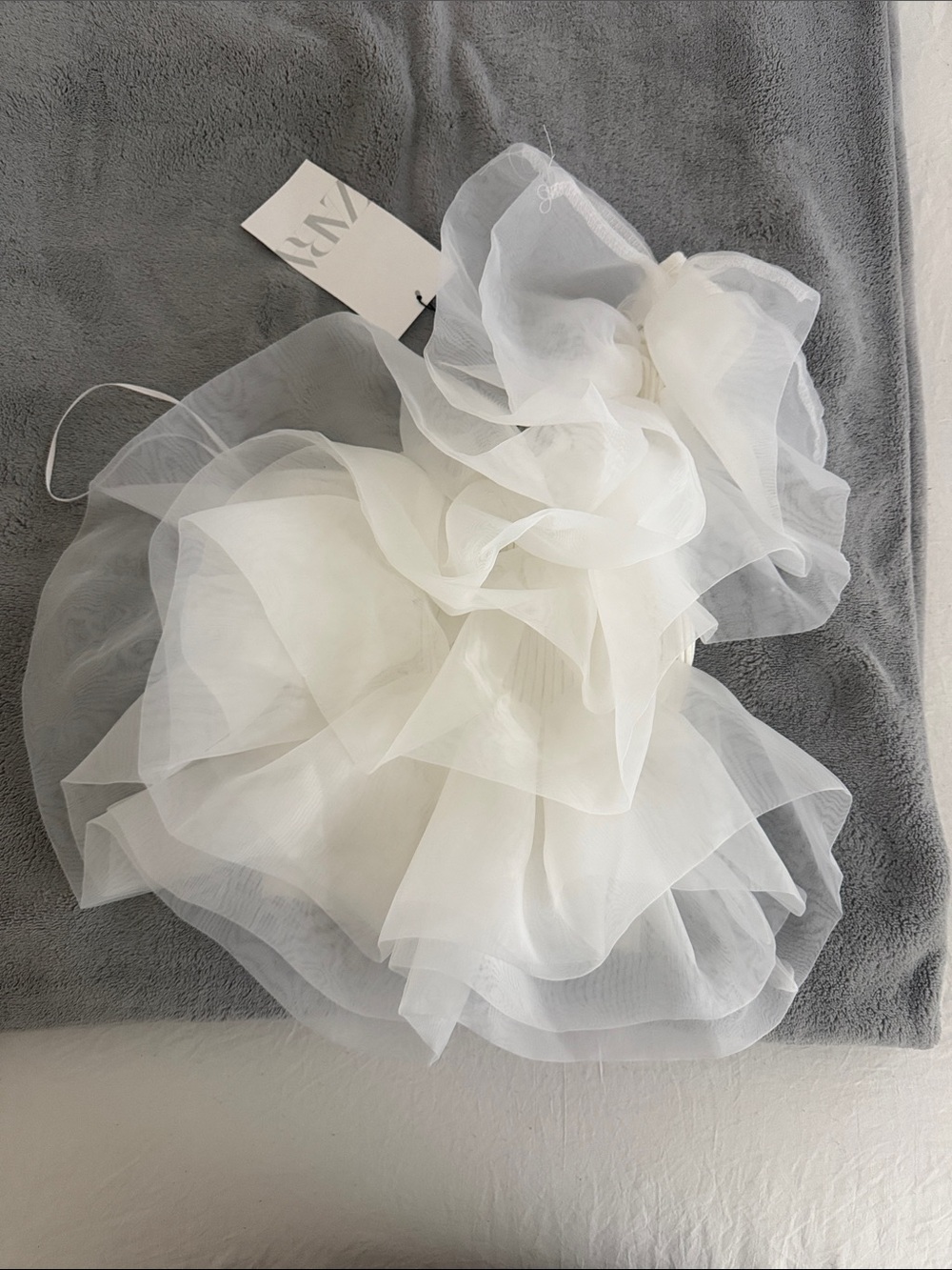 White Organza One-shouldered Zara Top